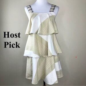Ace & Jig Beige Striped Layered Dress Size XS Woven Straps Cotton Sustainable